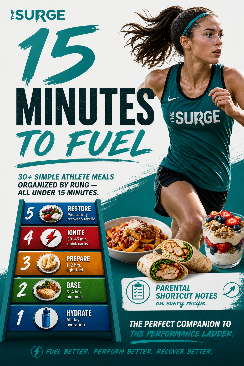 15 Minutes to Fuel — 30+ simple athlete meals organized by rung